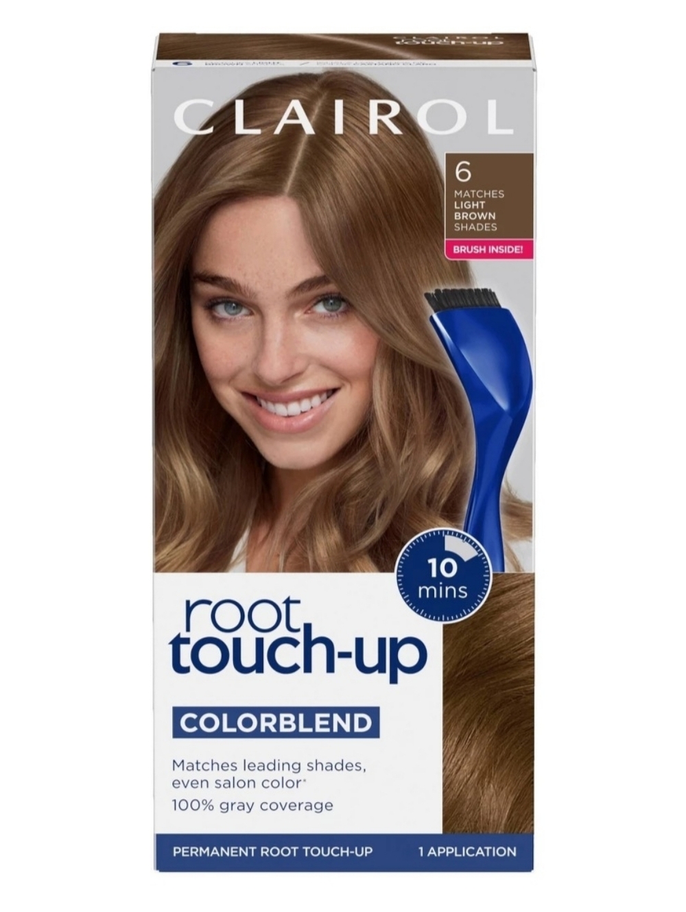 Clairol Root Touch-Up ColorBlend 6 Matches Light Brown Shades Permanent Gray Cov